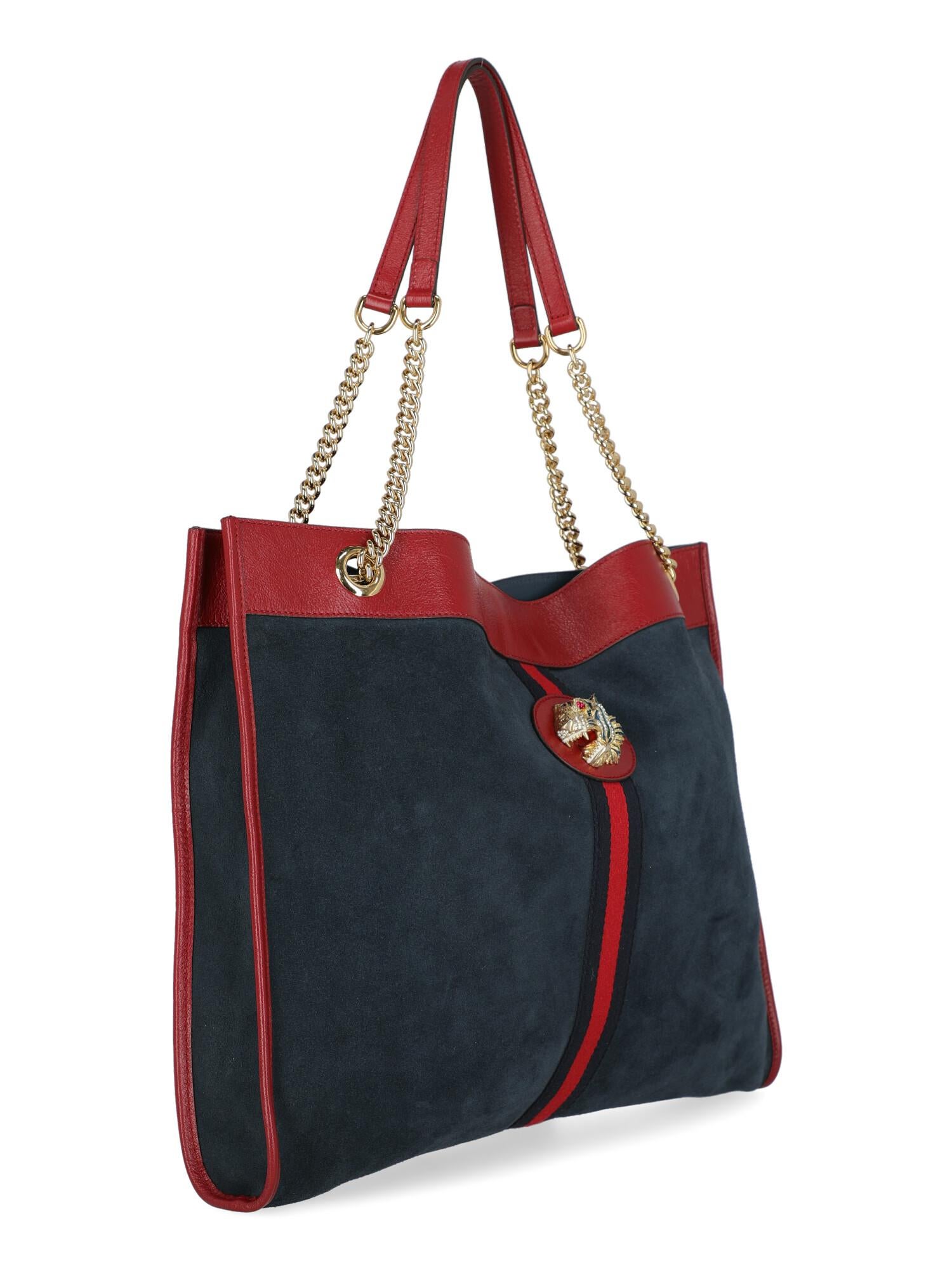 Black Gucci  Women   Shoulder bags   Navy, Red Leather  For Sale