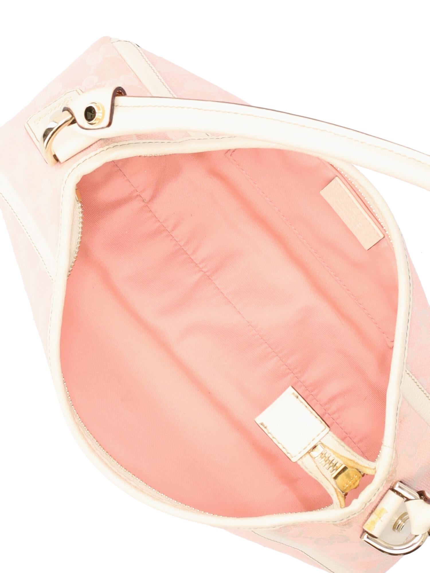 Gucci Women Shoulder bags Pink, White Cotton  For Sale 1