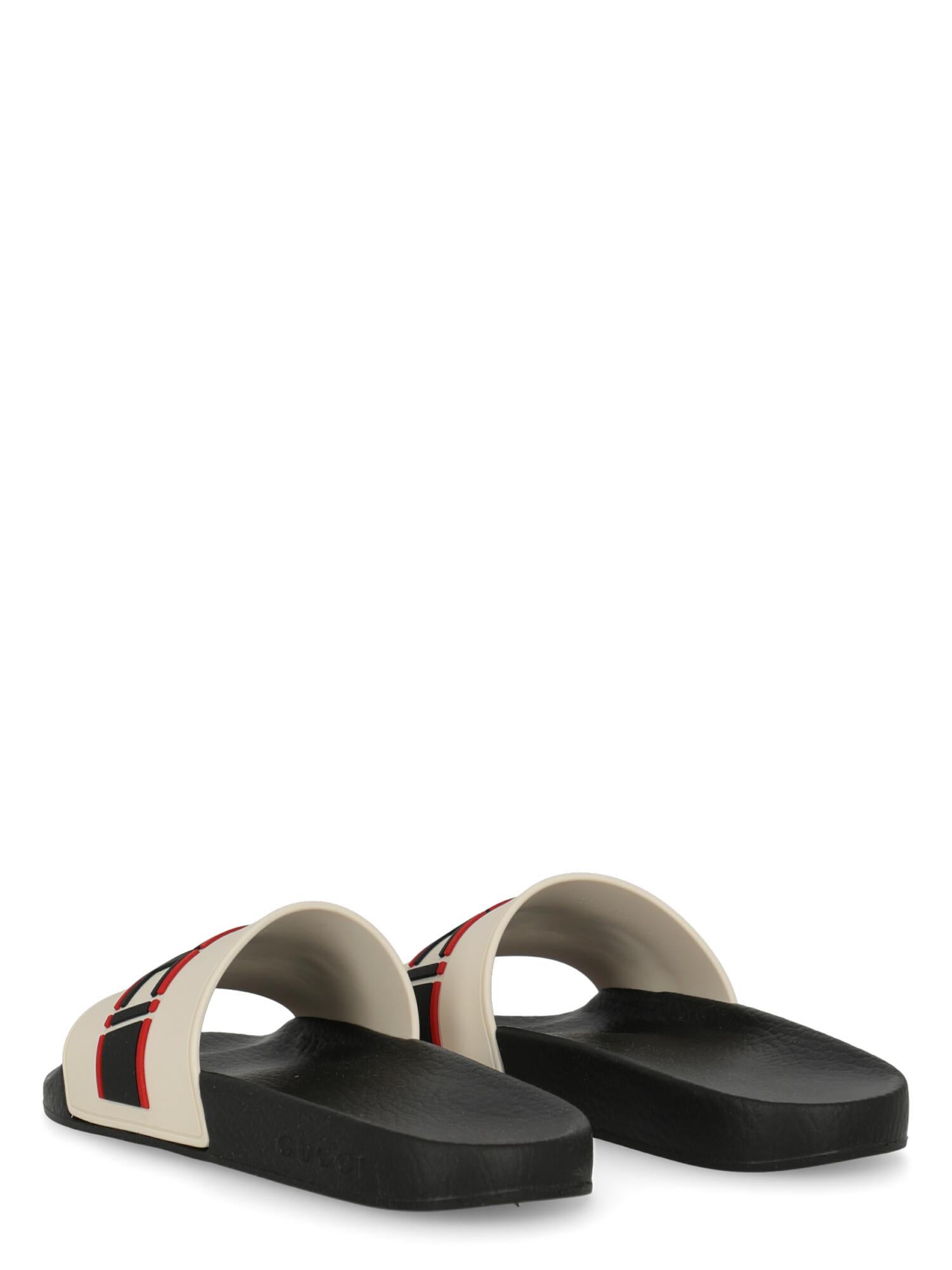 Gucci Women Slippers Black, Red, White Synthetic Fibers EU 39 In Excellent Condition For Sale In Milan, IT