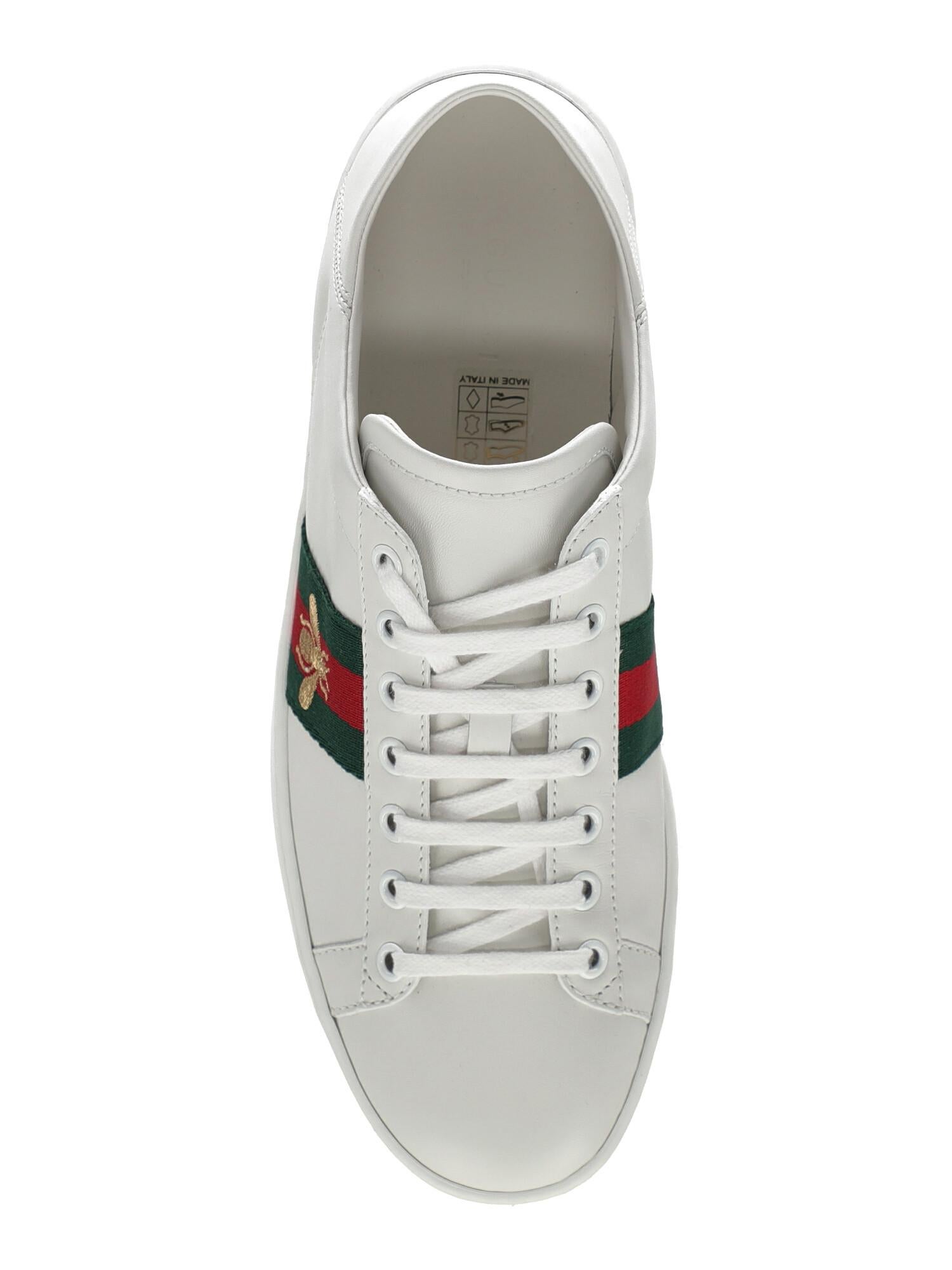 Gucci Women Sneakers White Leather EU 38.5 In Excellent Condition In Milan, IT