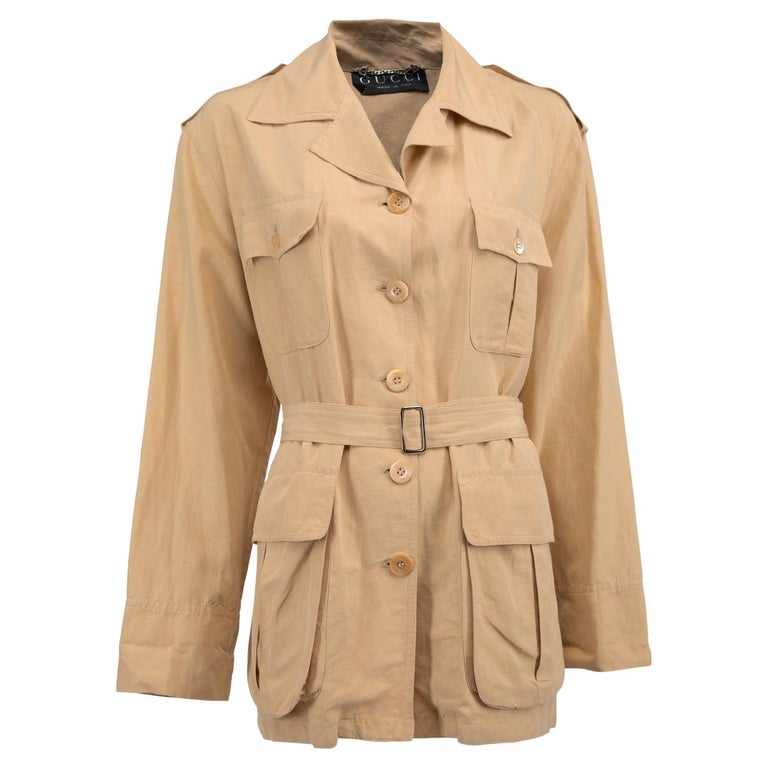 Gucci Women's Beige Button Up Jacket For Sale at 1stDibs