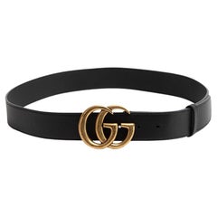 Gucci Women's Black GG Marmont Leather Belt