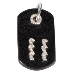 Gucci Women's Black Leather & 18kt Diamond Aquarius Dog Tag Pendant