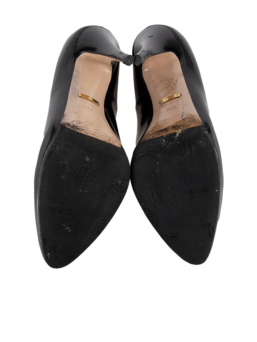 Gucci Women's Black Patent Leather Almond Toe Heels 1