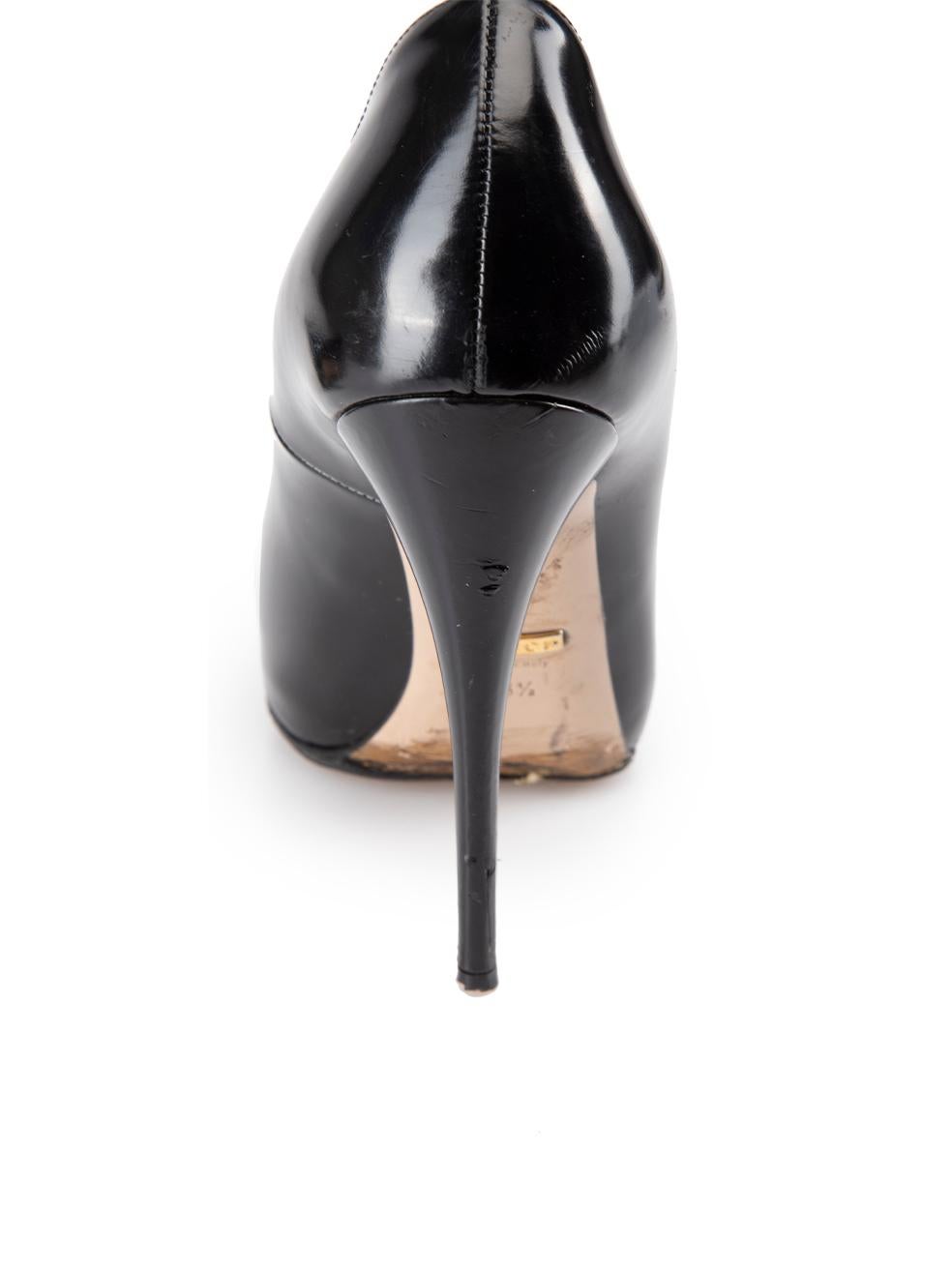 Gucci Women's Black Patent Leather Almond Toe Heels 2