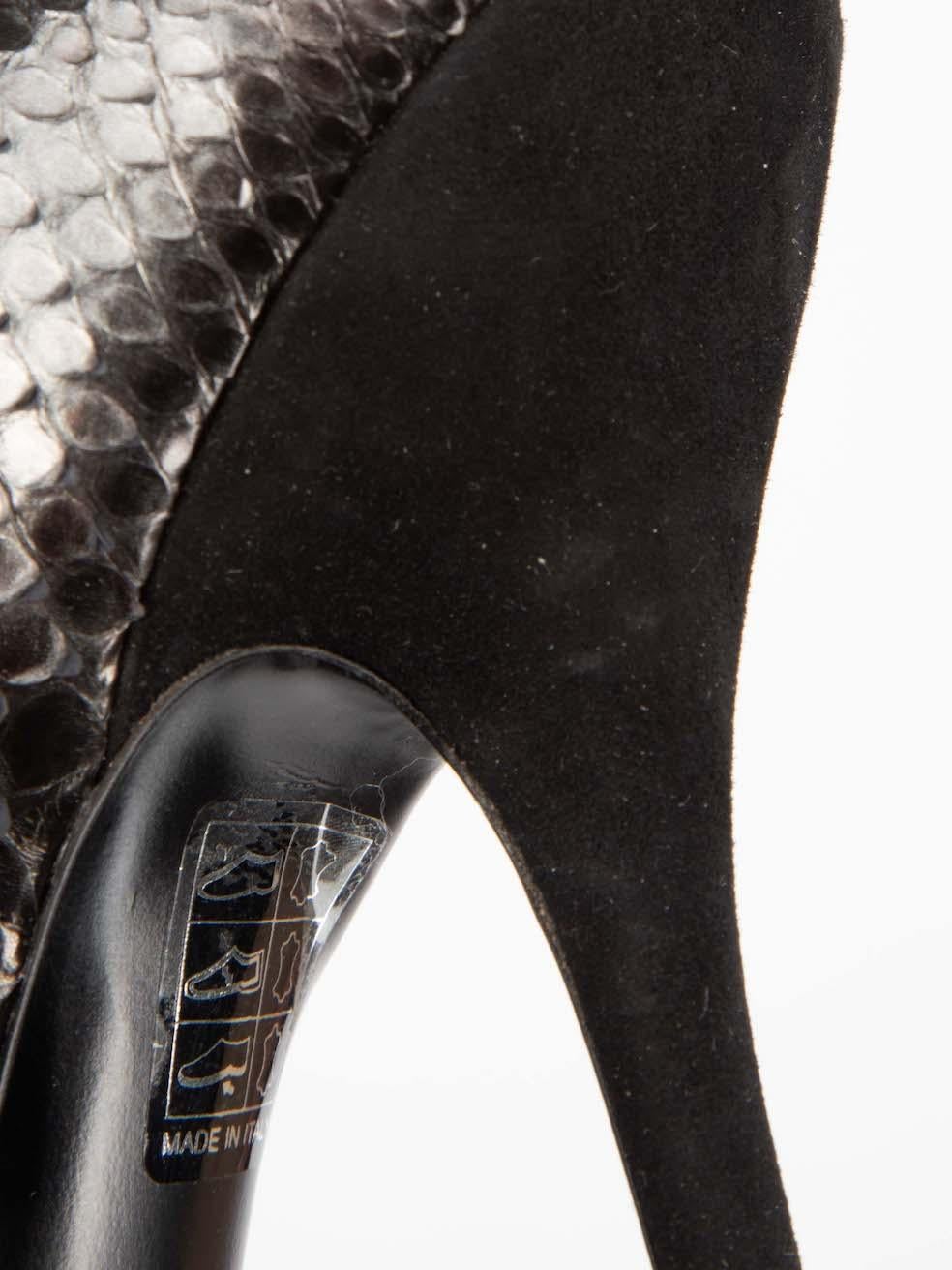 Gucci Women's Black Suede Ankle Strap Heels 2