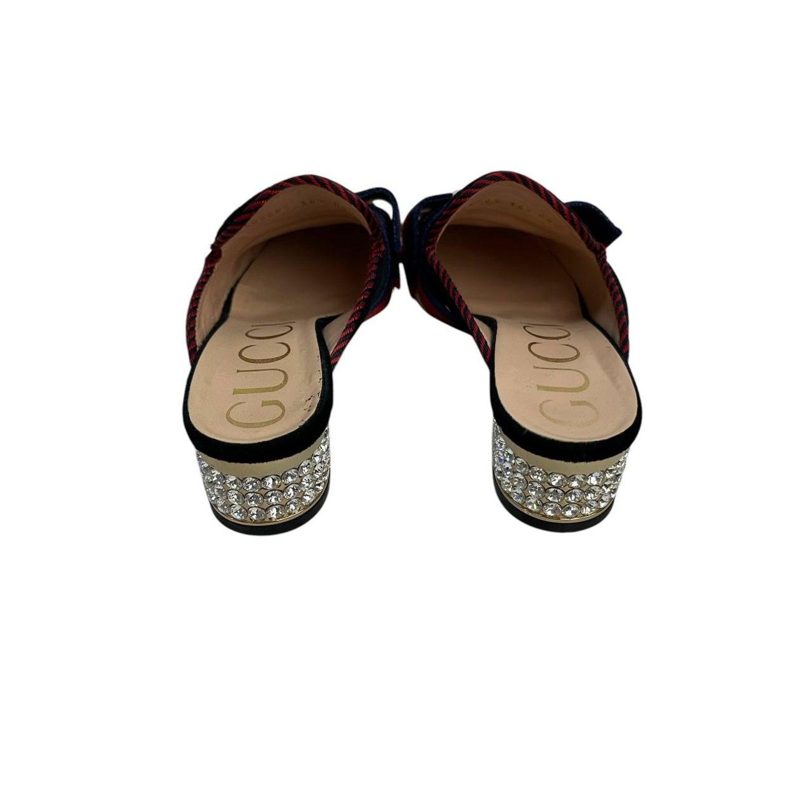 Gucci Mules con fiocco in velluto nero da donna sz.36.5 in vendita 1