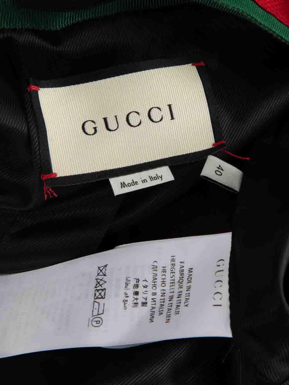 Gucci Women's Black Woven Stripe Wool Coat 2