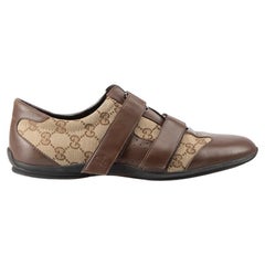 Gucci Women's Brown Leather Logo Print Trainers