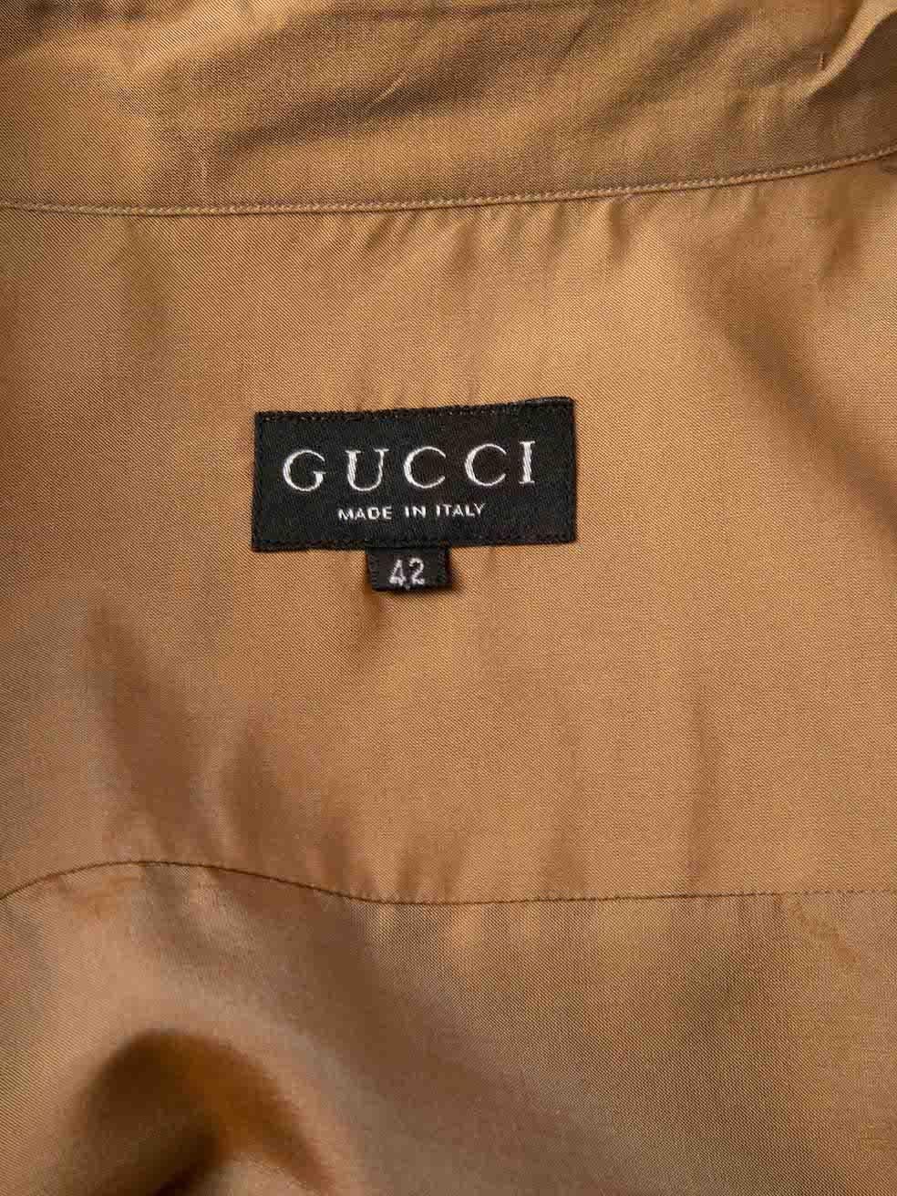 Gucci Women's Brown Silk Long Sleeves Blouse 1