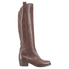 Gucci Women's Brown Square Toe Knee High Boots