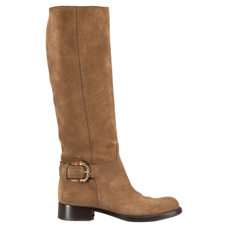 Gucci Heeled Boots Brown Suede