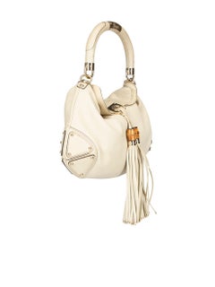 Gucci Women's Cream Bamboo Tassel Handbag