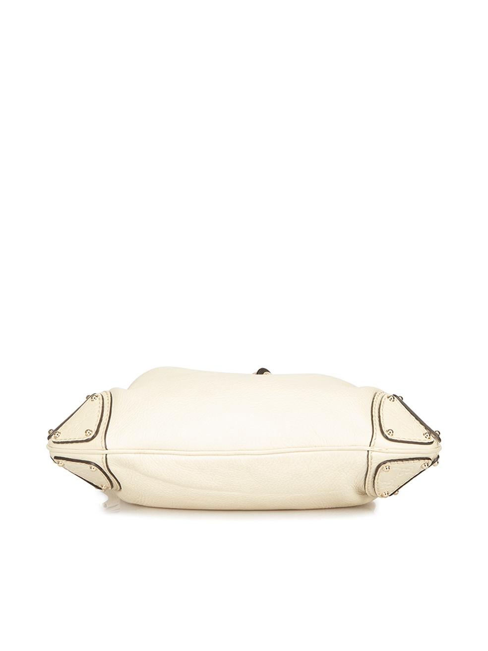 Gucci Women's Cream Bamboo Tassel Handbag In Good Condition In London, GB