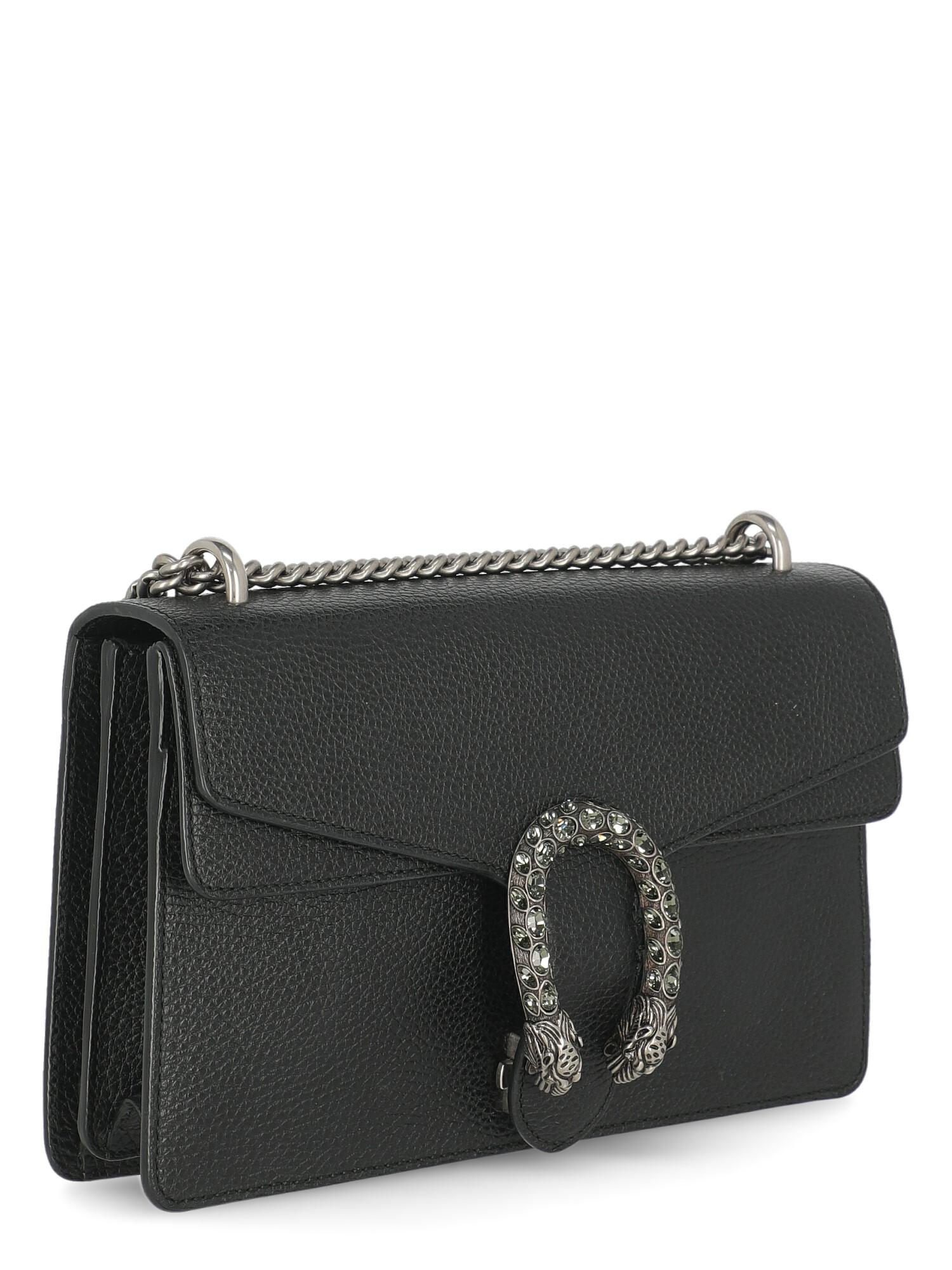 Gucci Women's Crossbody Bag Dionysus Black Leather In Excellent Condition For Sale In Milan, IT
