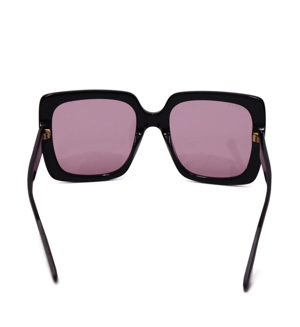 Gucci Women's Crystal-logo Square Acetate Sunglasses In Good Condition In Amman, JO