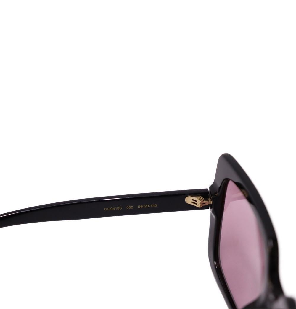  Lunettes de soleil carrées en acétate avec logo en cristal pour femme Gucci Pour femmes 