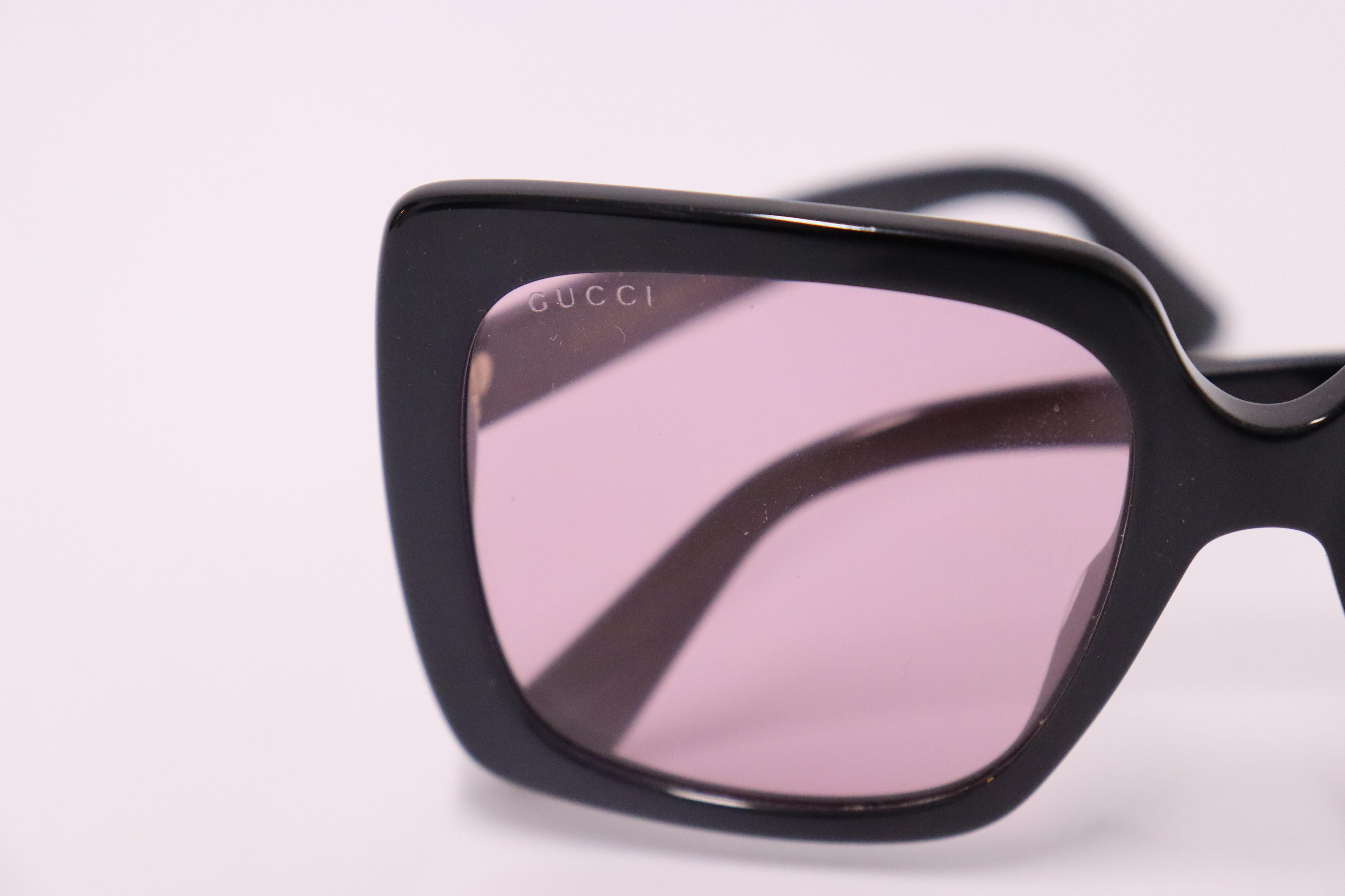Gucci Women's Crystal-logo Square Acetate Sunglasses 2