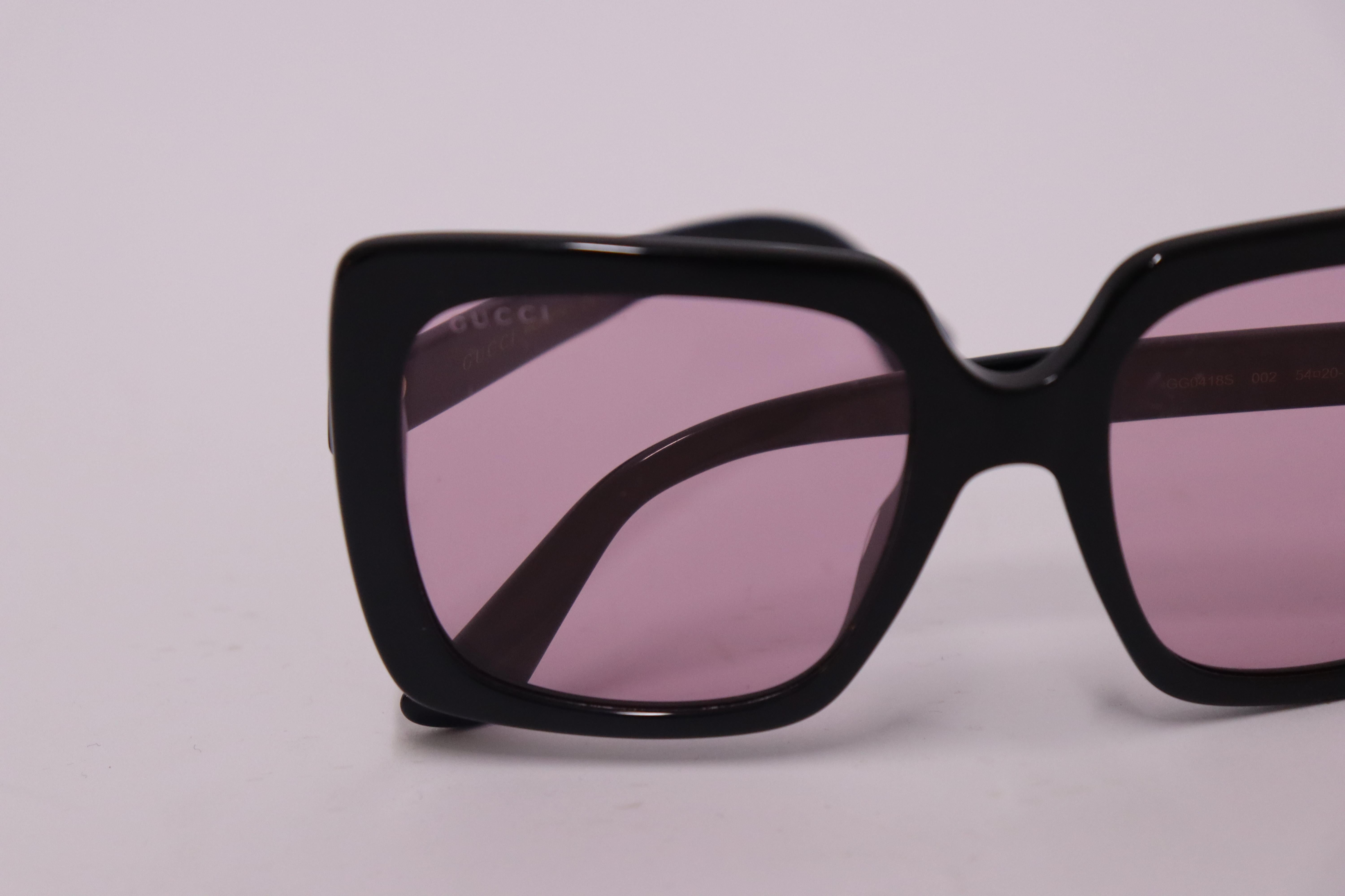 Gucci Women's Crystal-logo Square Acetate Sunglasses 4