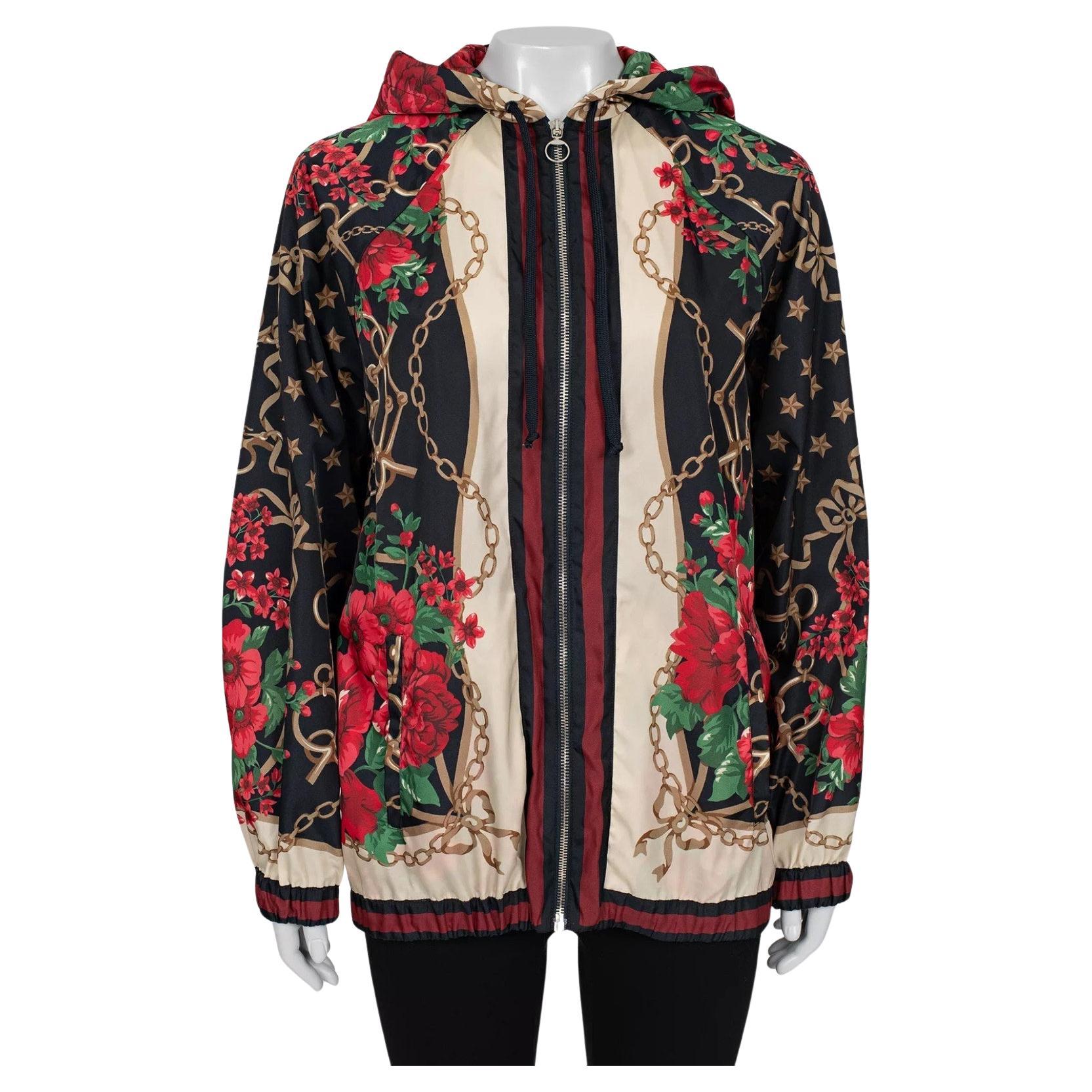 Gucci Women's Floral Print Slim Fit Jacket Sz S