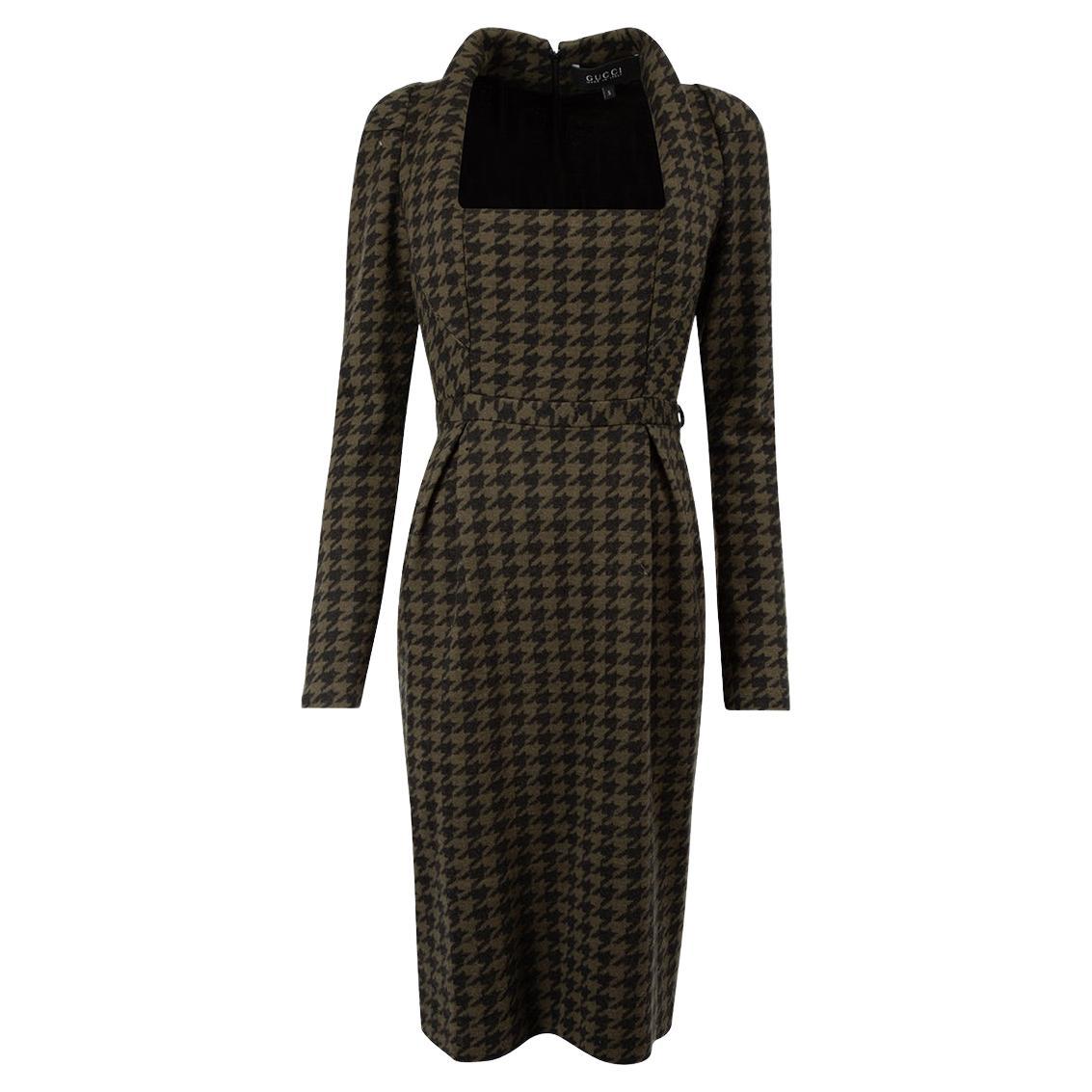 Green Houndstooth Dress