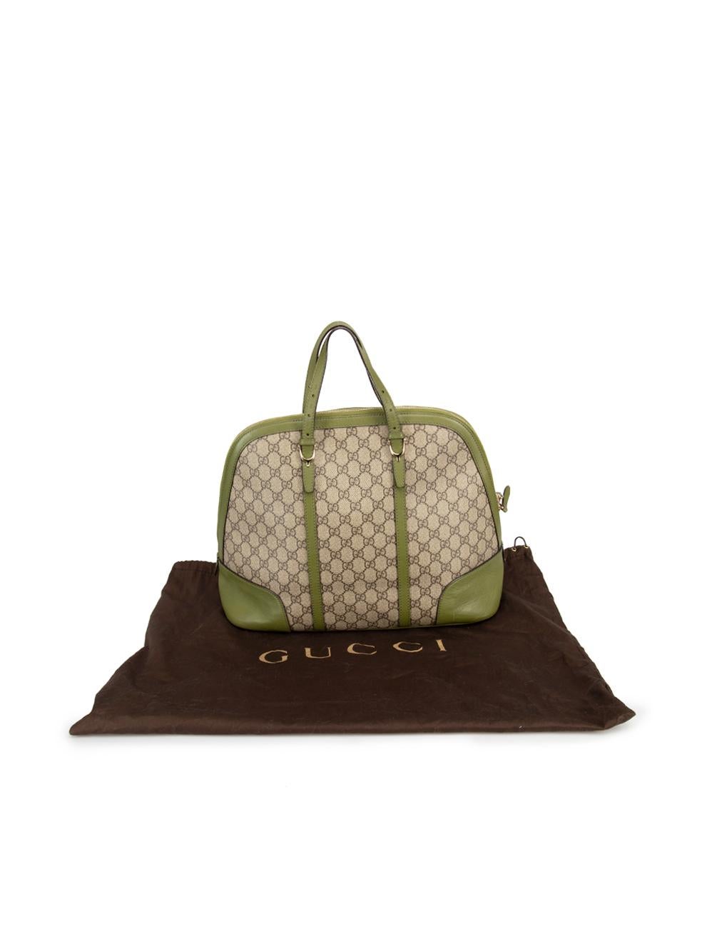 Gucci Women's Green Leather Trim GG Supreme Nice Dome Bag 6