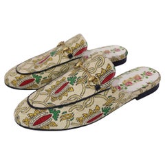 Gucci Women's Multicolor Embroidered Princetown Loafers, EU 39