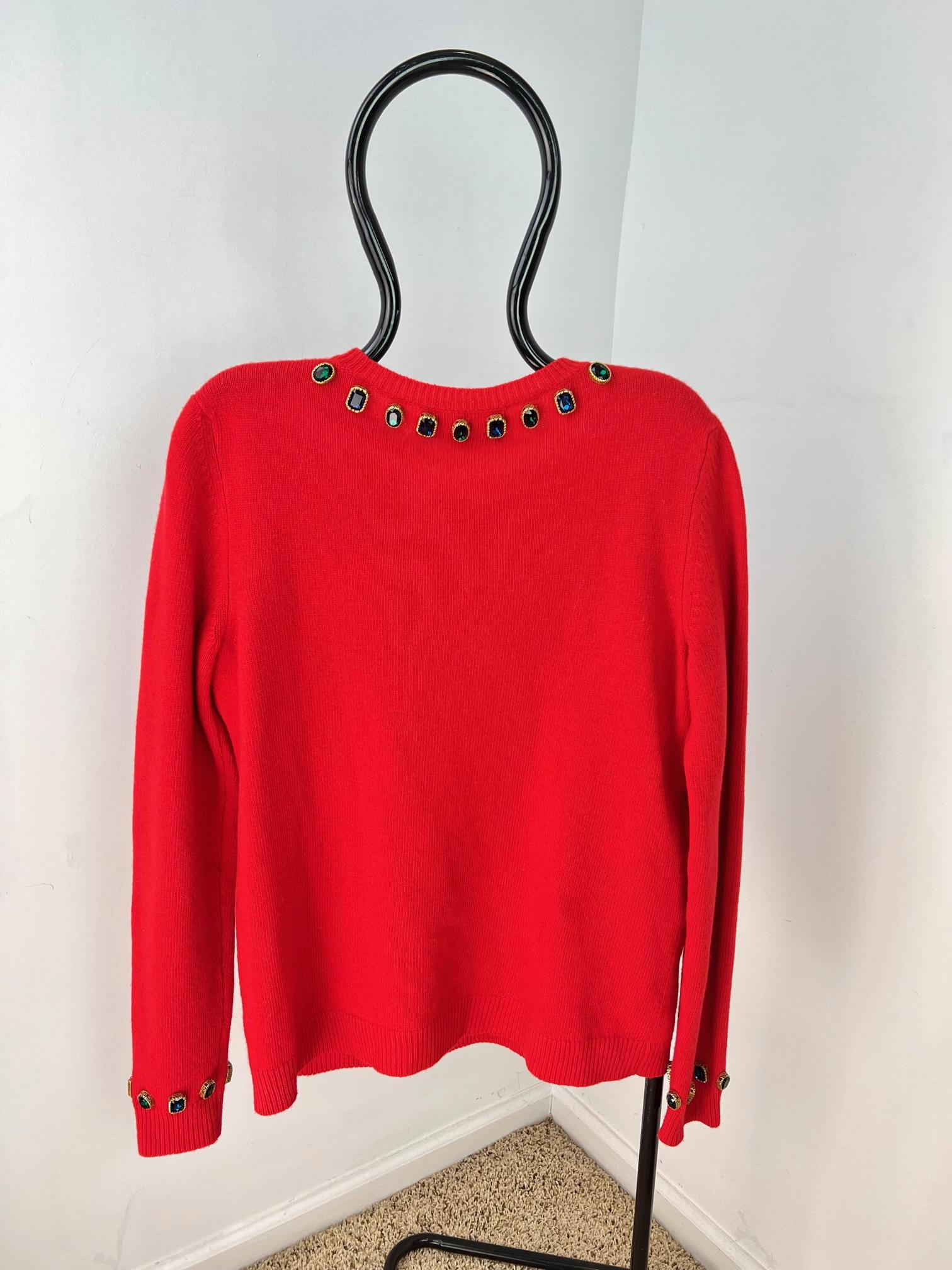 Gucci Womens NY Yankees Wool Red Sweater Pullover In Good Condition For Sale In Freehold, NJ