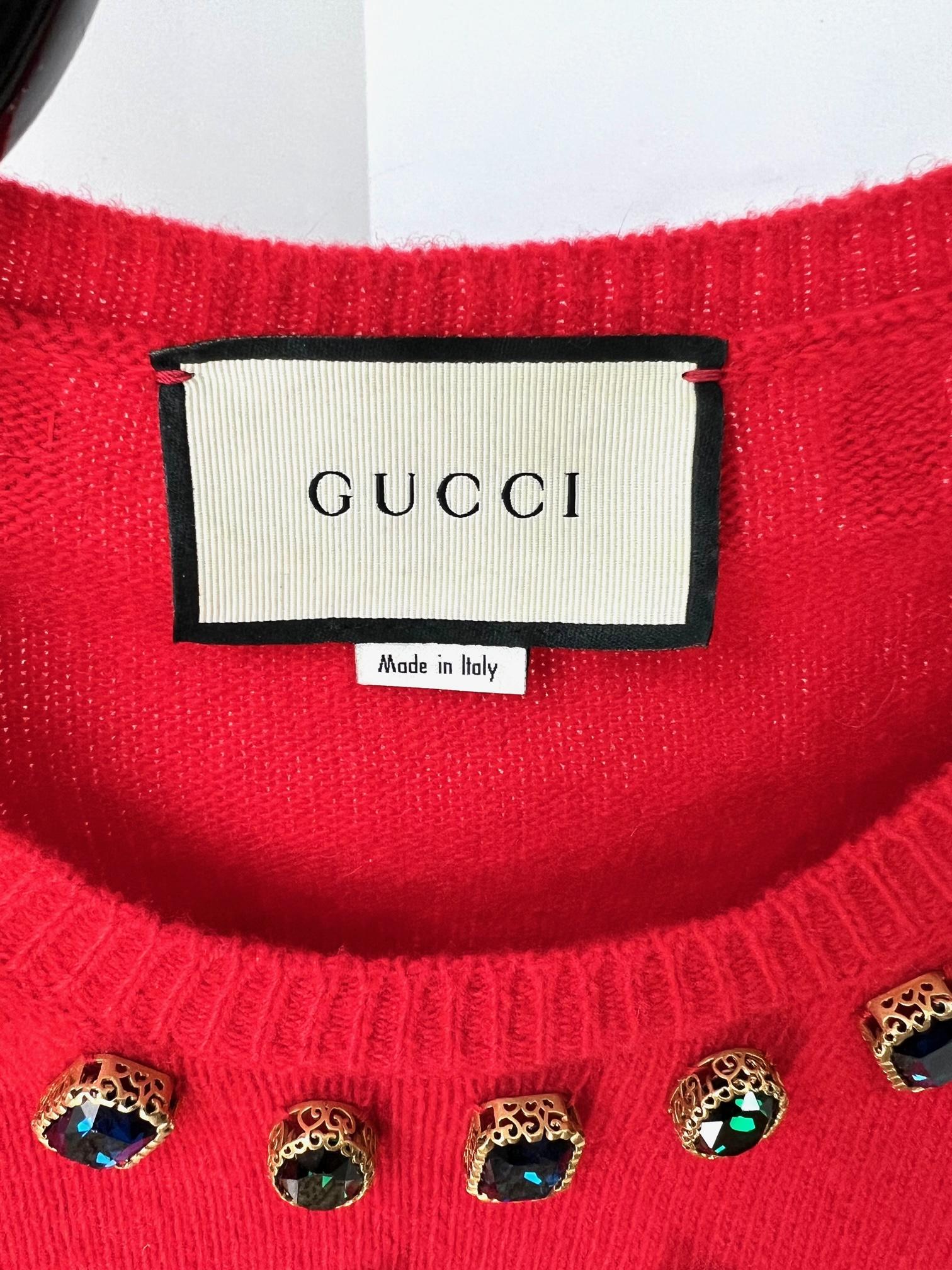 Gucci Womens NY Yankees Wool Red Sweater Pullover For Sale 3