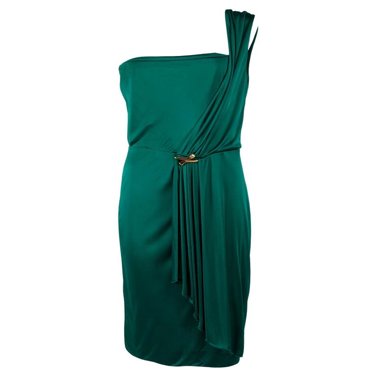 Gucci Women's One Shoulder Dress with Gold Embellishment For Sale at