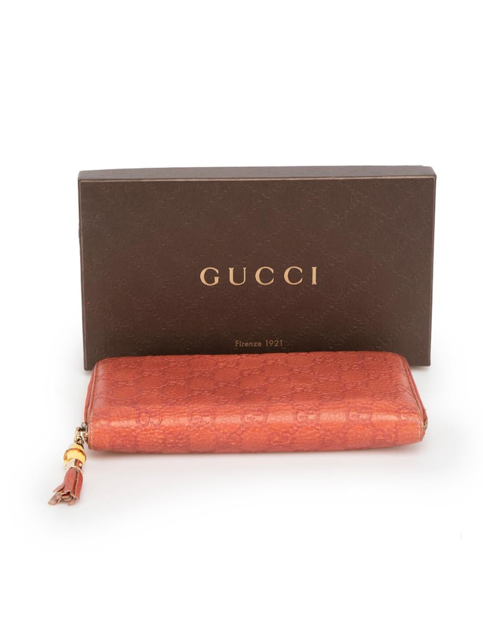 Gucci Women's Red Leather GG Guccisima Continental Wallet 3