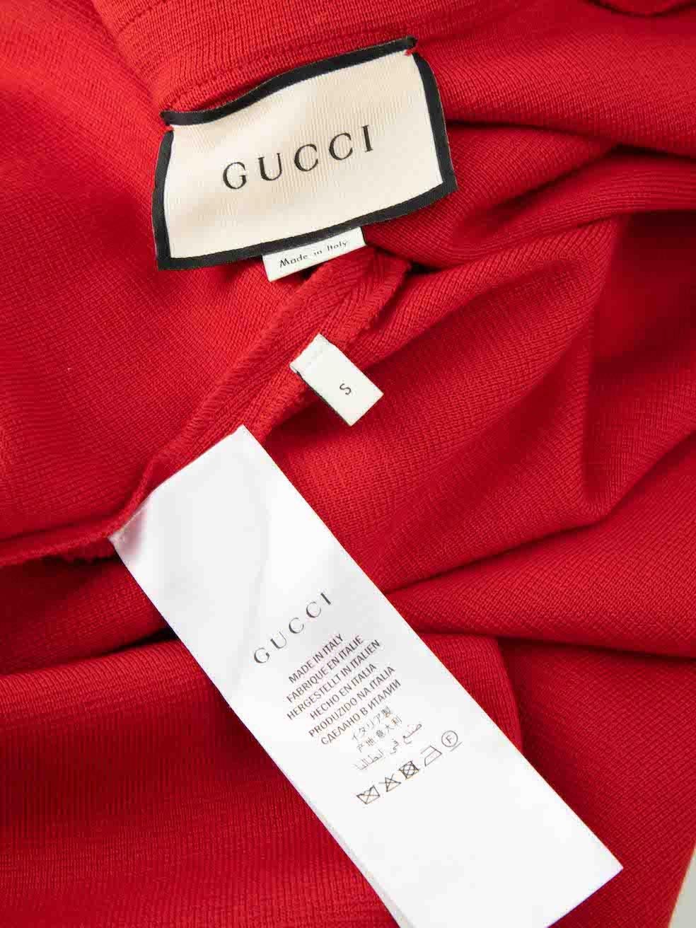 Gucci Women's Red Wool Knit Contrast Trim Cardigan 1