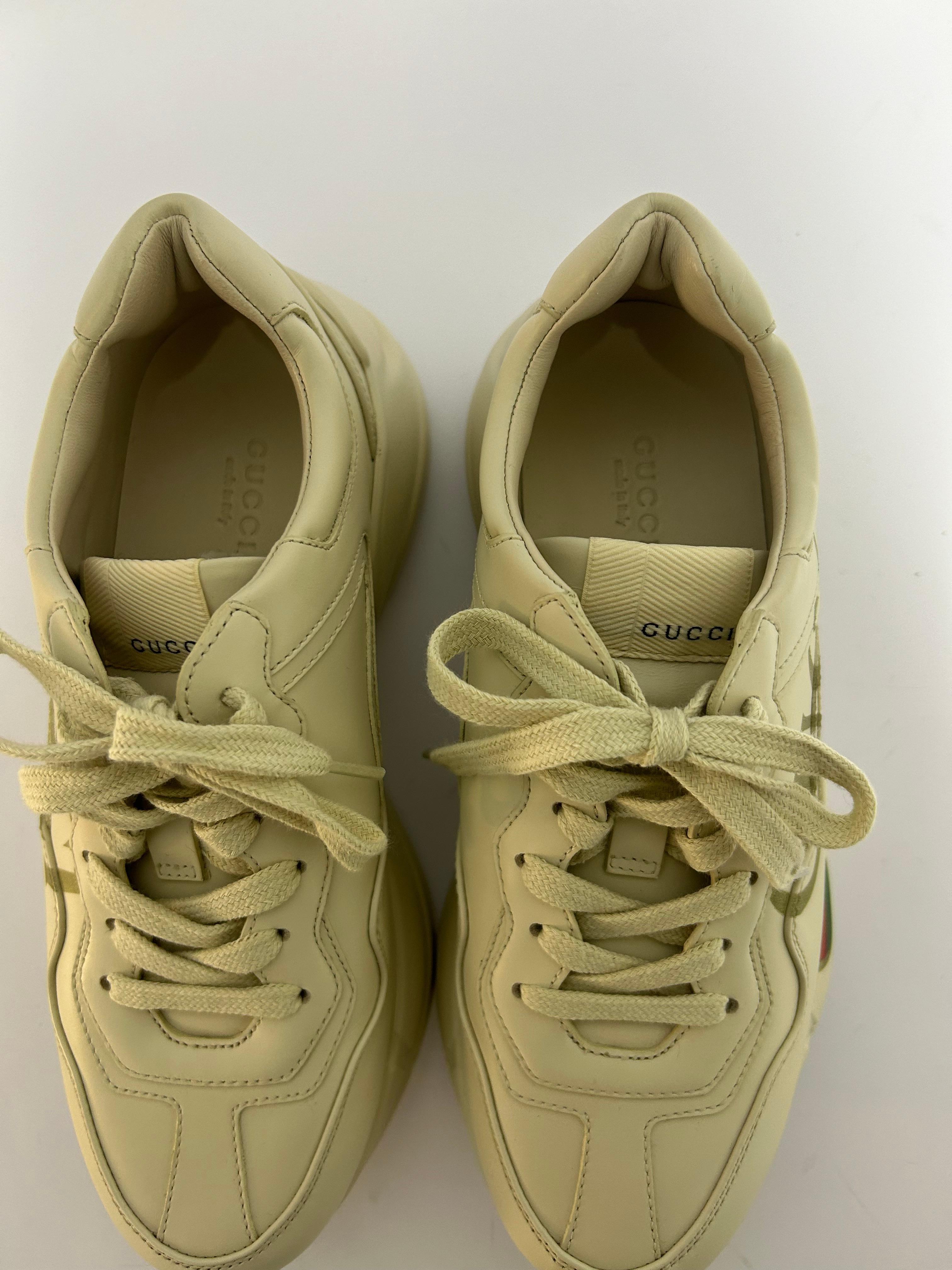 Gucci Damen Rhyton Logo Turnschuhe mit Logo Größe EU 37,5 8