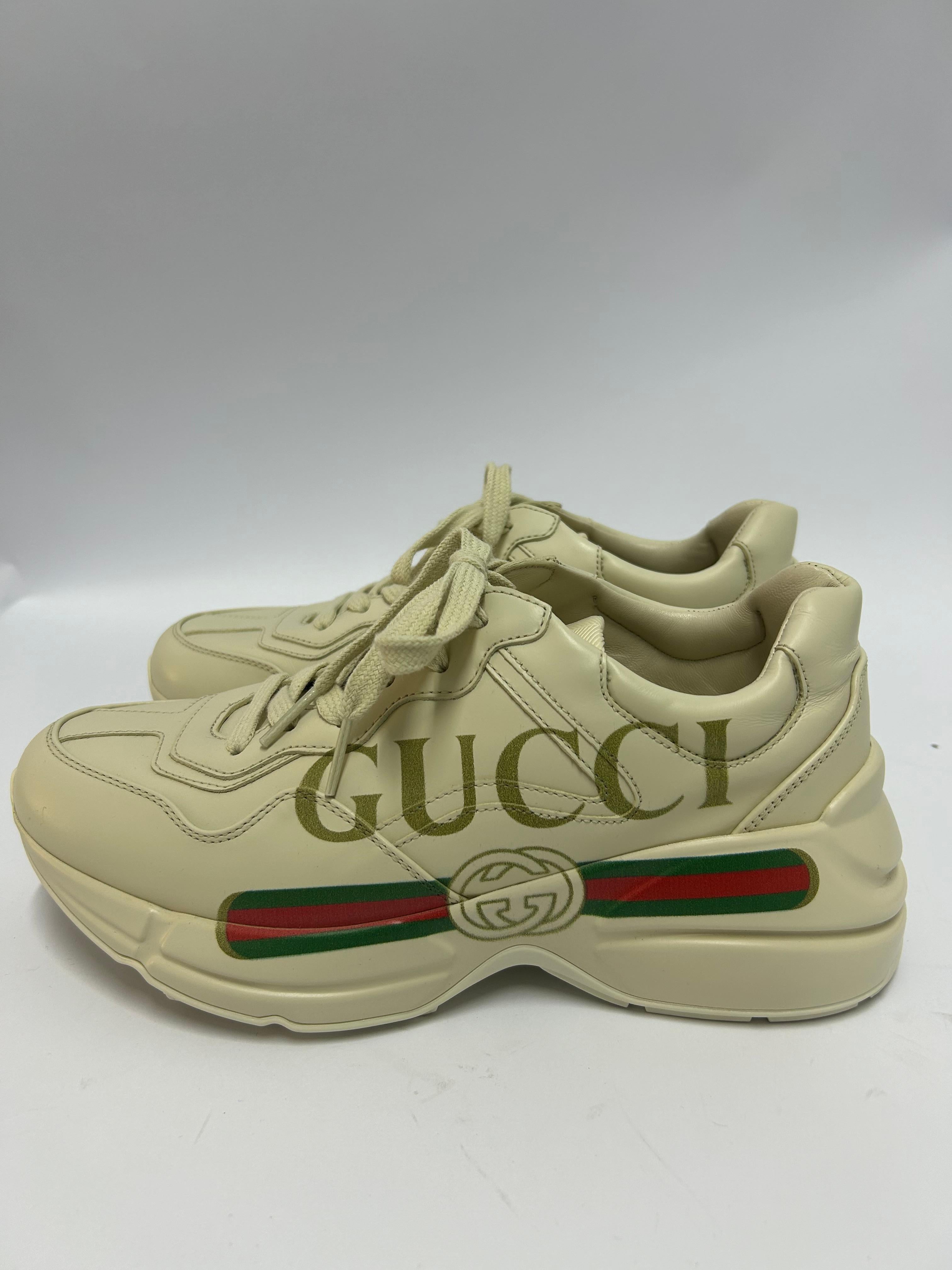 Gucci Damen Rhyton Logo Turnschuhe mit Logo Größe EU 37,5 3
