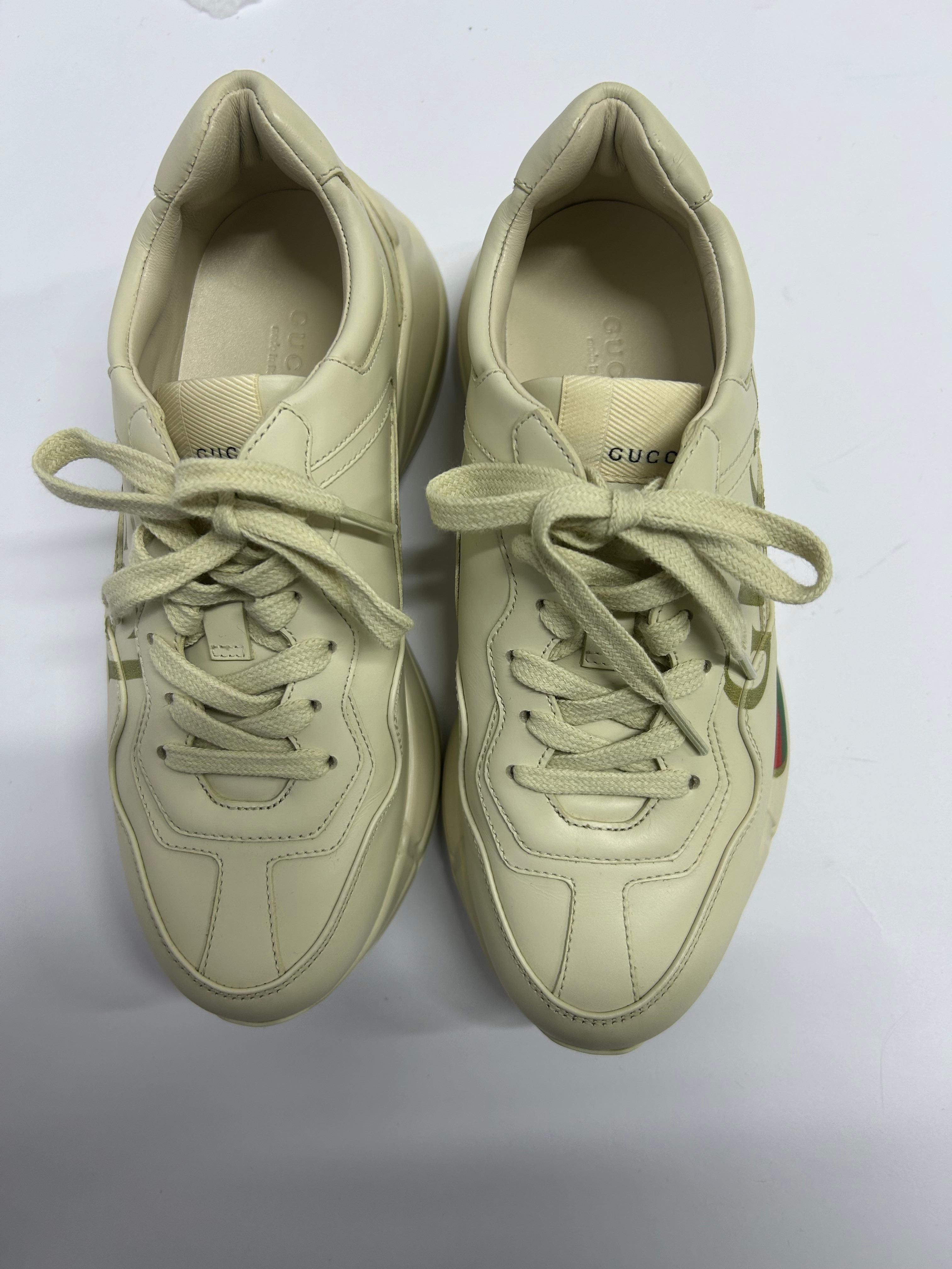 Gucci Damen Rhyton Logo Turnschuhe mit Logo Größe EU 37,5 4