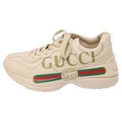 Used Gucci Women's Rhyton Logo Sneakers Size EU 37.5