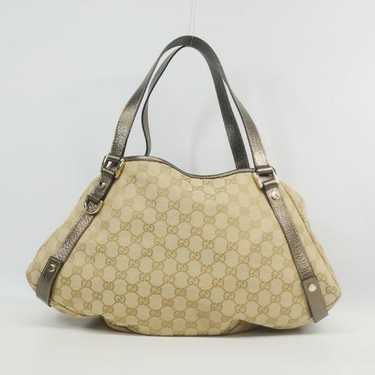 GUCCI Womens shoulder bag 130736 beige x bronze For Sale at 1stDibs