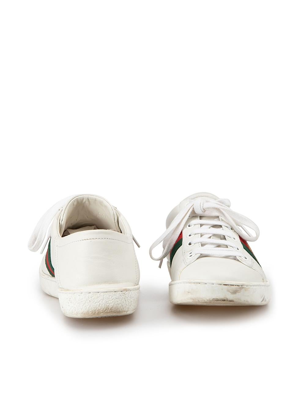 Gucci Women's White Ace Low Trainers In Good Condition In London, GB