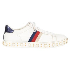 Used Gucci Women's White Pearl Embellished Ace Trainers