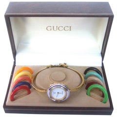 Gucci Damenarmbanduhr in Original Gucci Präsentationsbox aus den 1980er Jahren