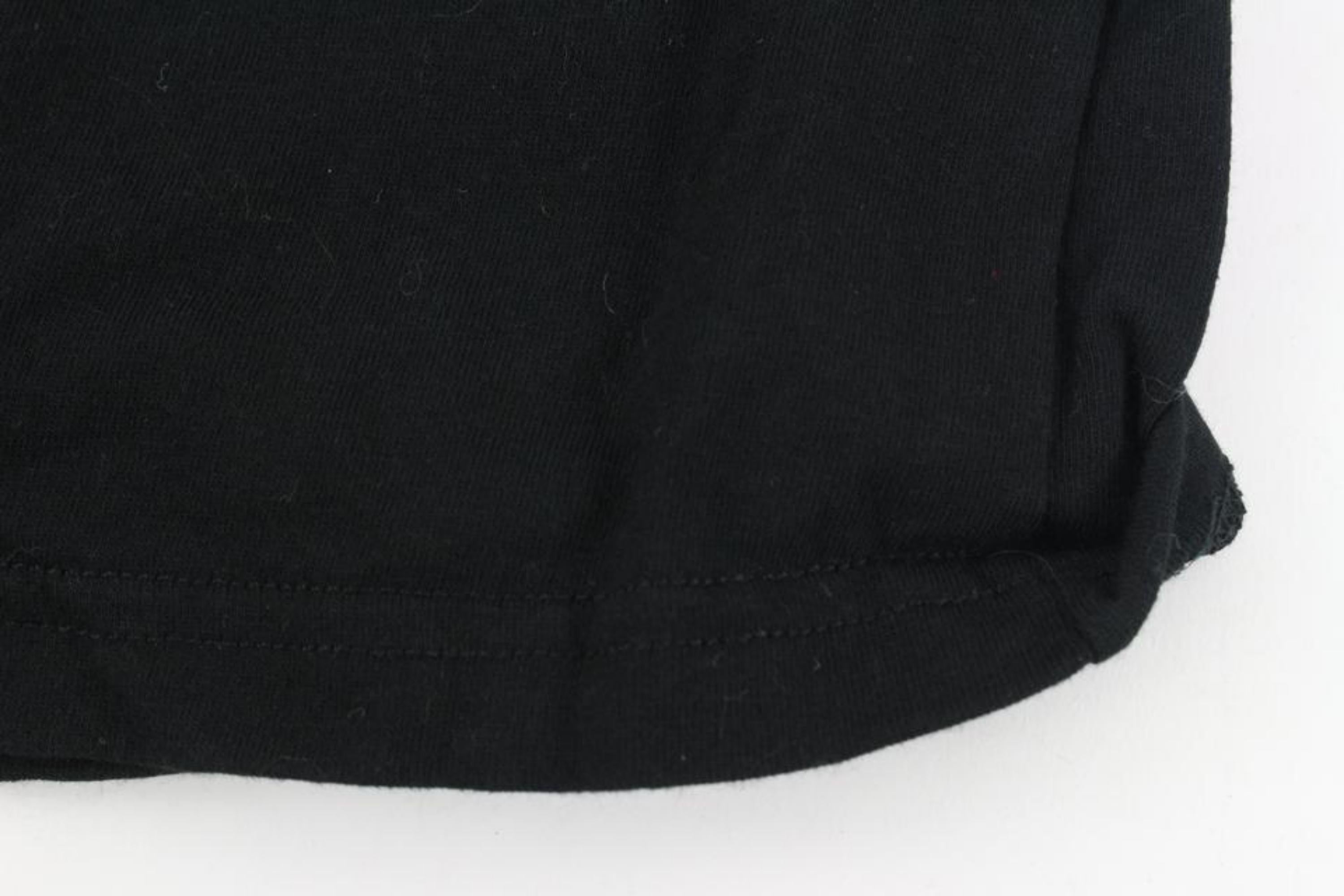 Gucci Women's XS Black x Gold Crest Logo T-Shirt Tee Shirt 120g28 4