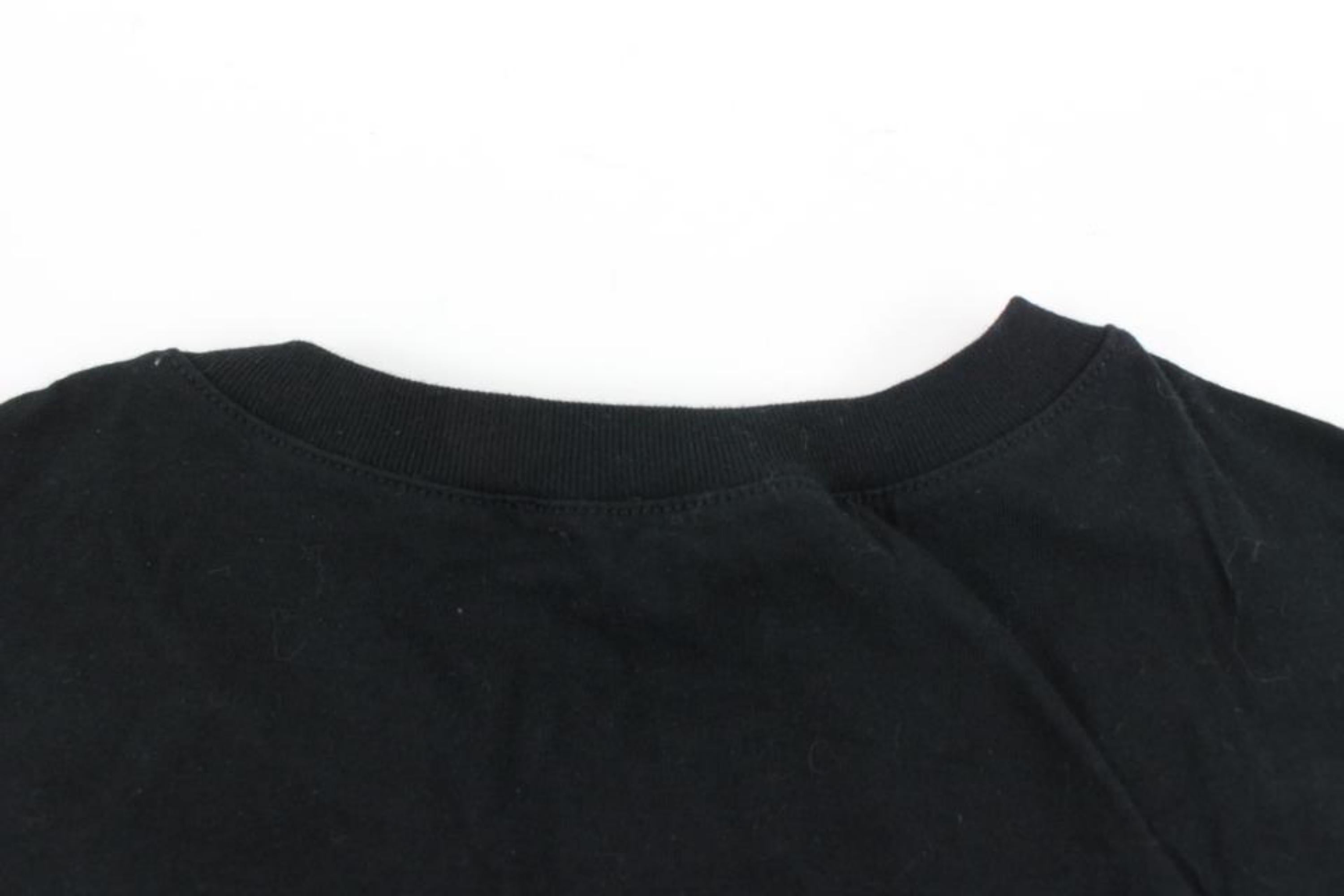 Gucci Women's XS Black x Gold Crest Logo T-Shirt Tee Shirt 120g28 1