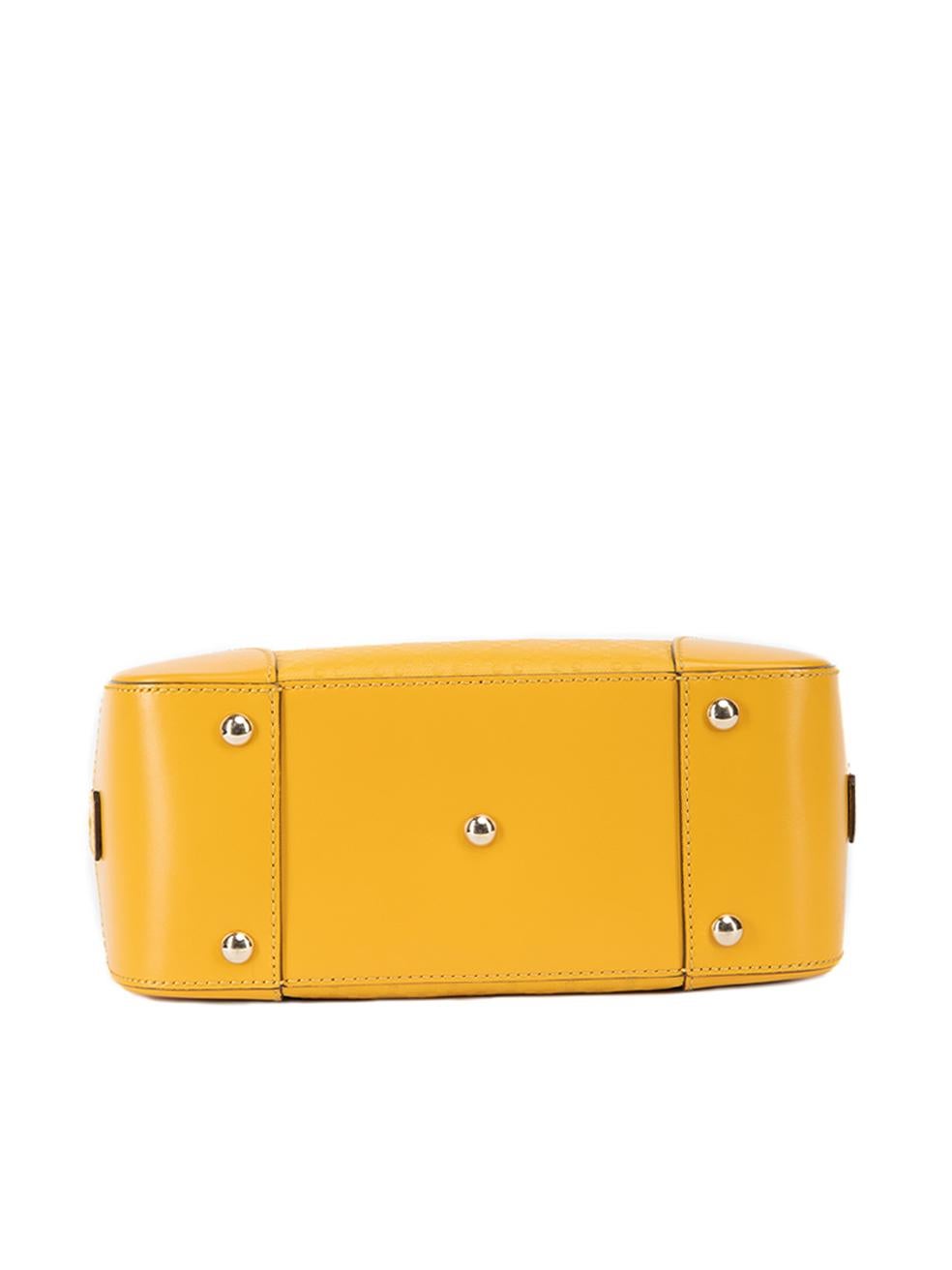 Gucci Women's Yellow Bright Diamante Leather Satchel 1