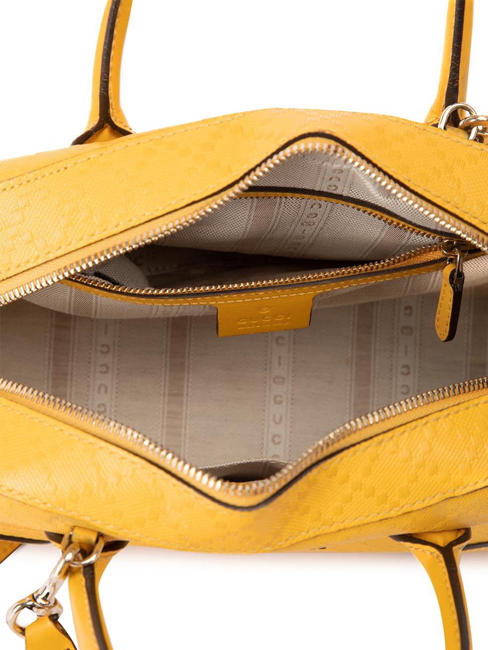 Gucci Women's Yellow Bright Diamante Leather Satchel 3