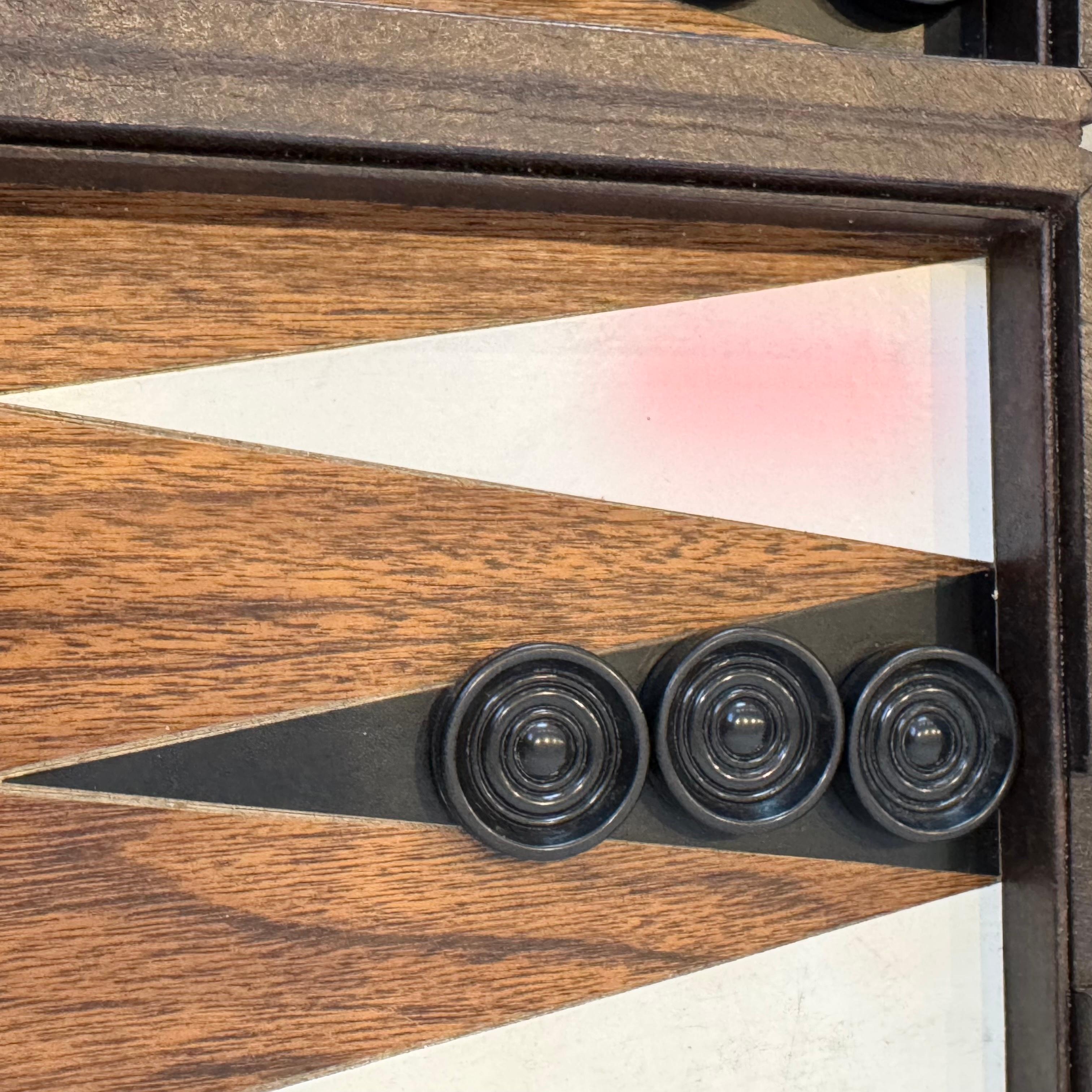 Backgammon-Set aus Holz und Leder von Gucci, 1970er Jahre, Italien im Angebot 9