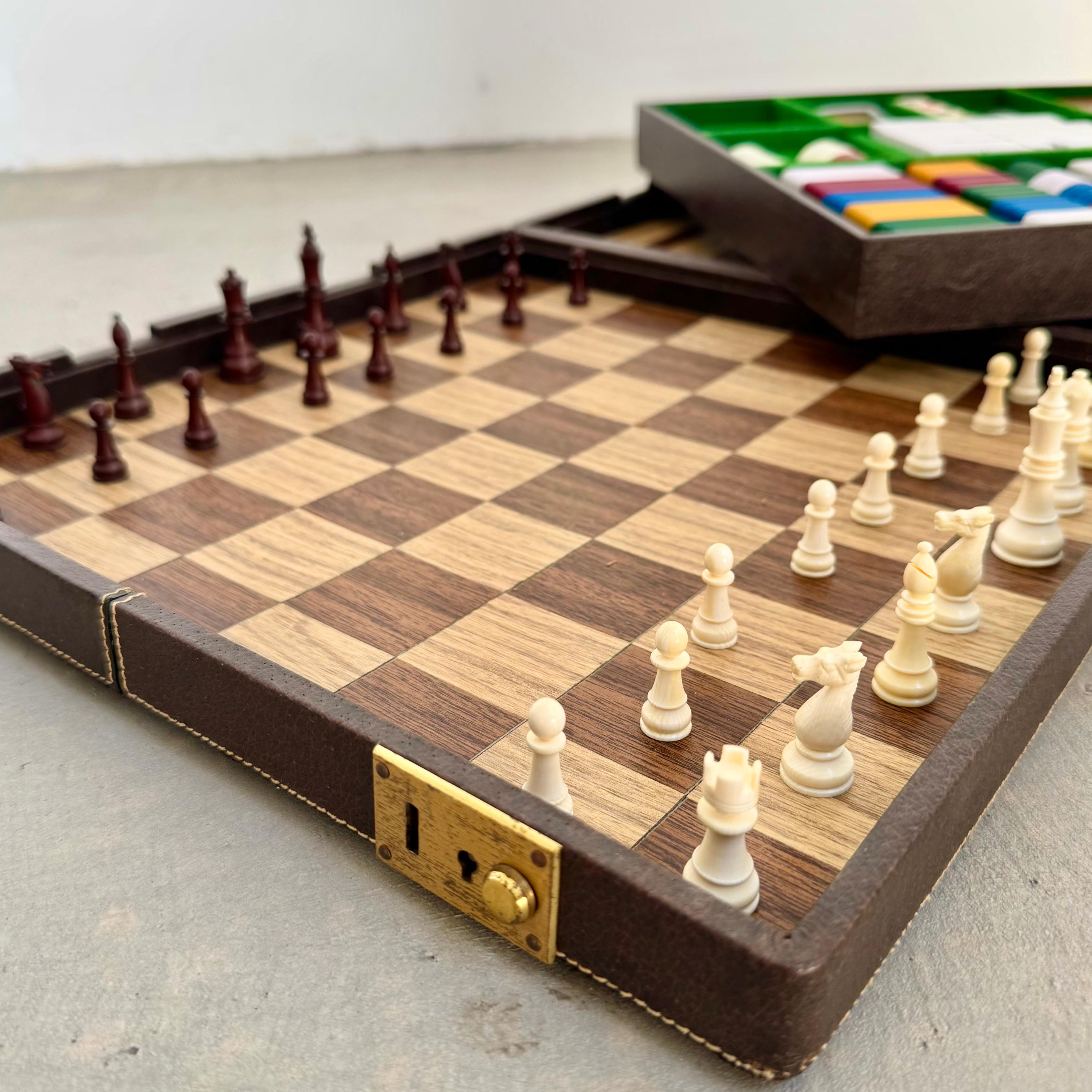 Gucci-Spielset aus Holz und Leder, Italien, 1970er Jahre im Angebot 4