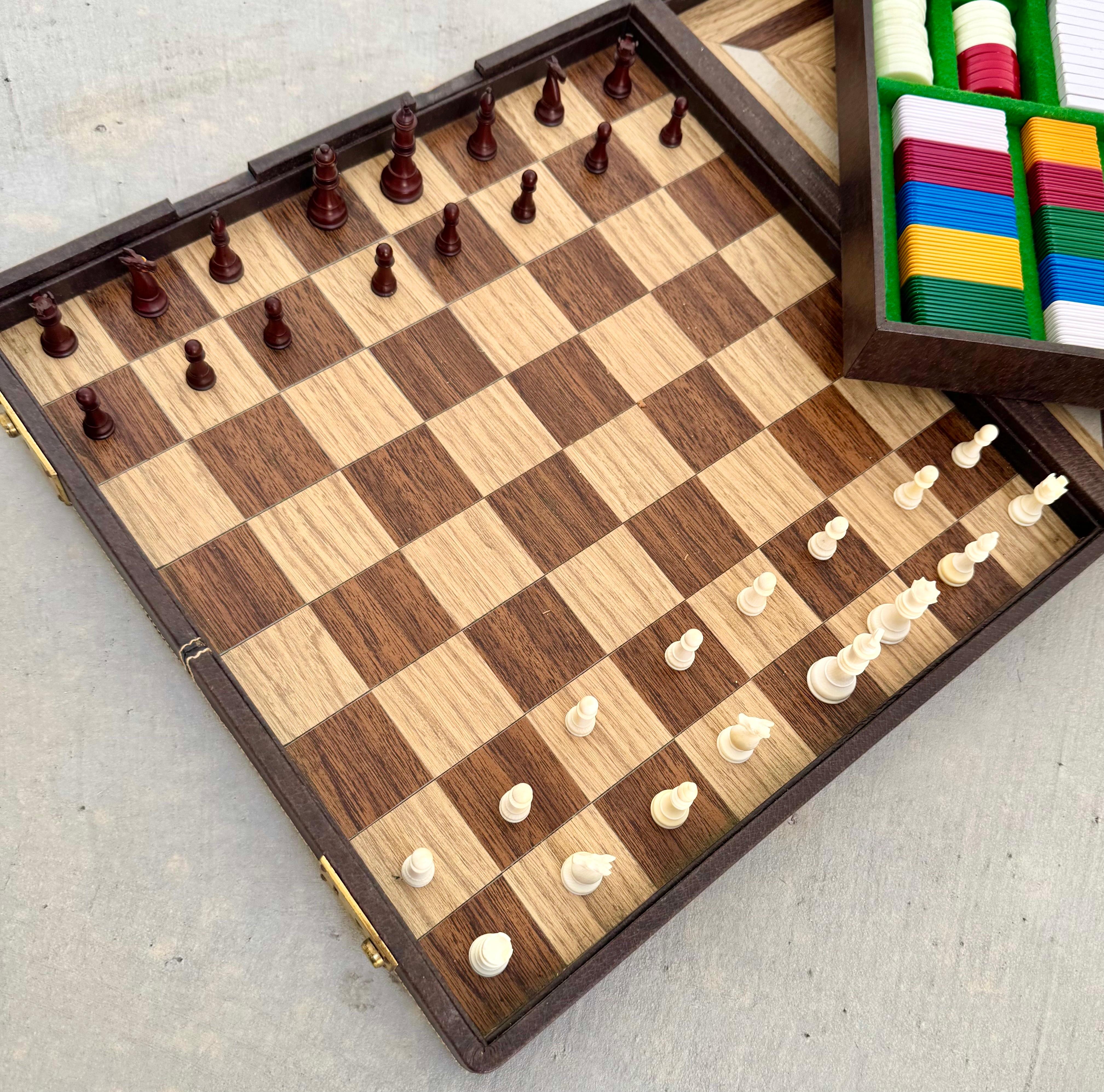 Gucci-Spielset aus Holz und Leder, Italien, 1970er Jahre im Angebot 3