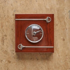 Gucci Wood + Chrome Clock, 1970s