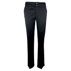 GUCCI – Wool Black Pants with Buckle from the Fall 2005 Runway  Size 6US 38EU