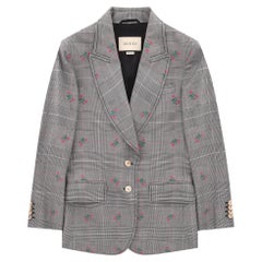 Gucci Wool Checked Floral Jacket